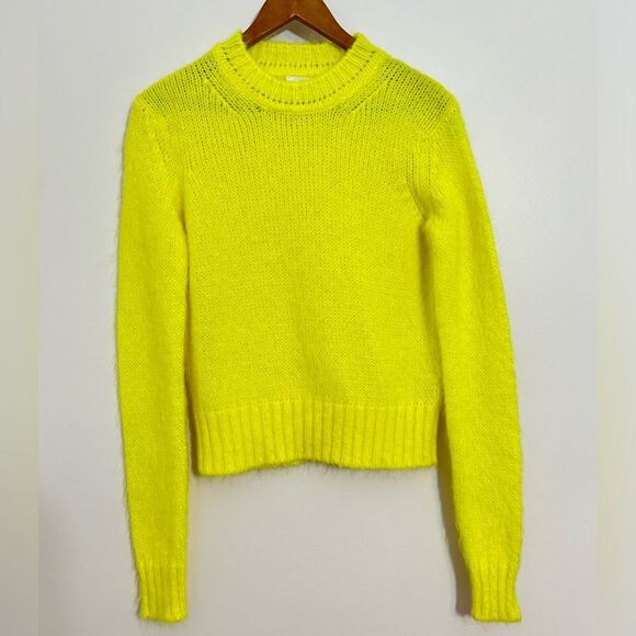 ba&sh Sweaters - ba&sh Miel Sweater Womens Extra Small Yellow Knit Mohair Crew Neck Pullover